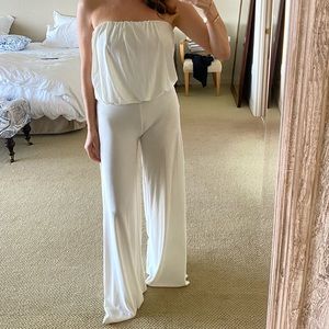 Strapless white jumpsuit XS